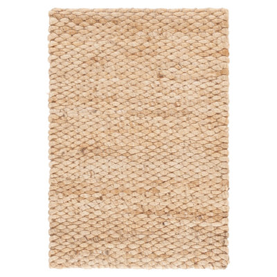 Nethe Natural Fiber Flat Weave Jute Pile Geometric Rug