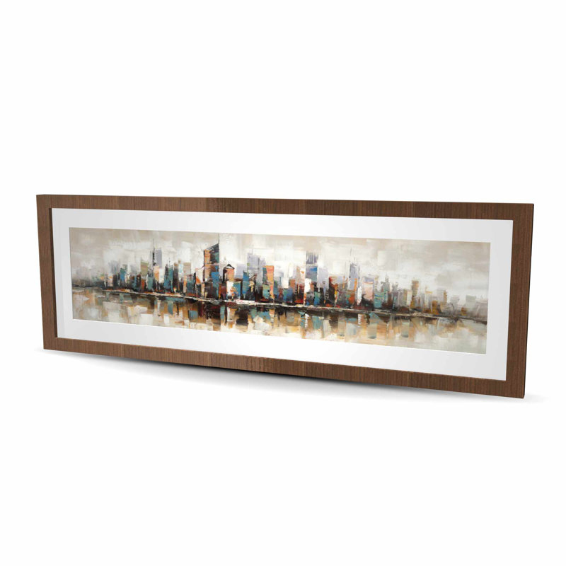Bâtiments abstraits avec textures - impression encadrée avec passe-partout, H 48 po x l 16 po