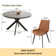 46'' Round Dining Table Set, Modern Kitchen Table for 2-4 Person, Steel Legs, Pedestal Dining Set with 32.4"H Dining Chair, Saving Space