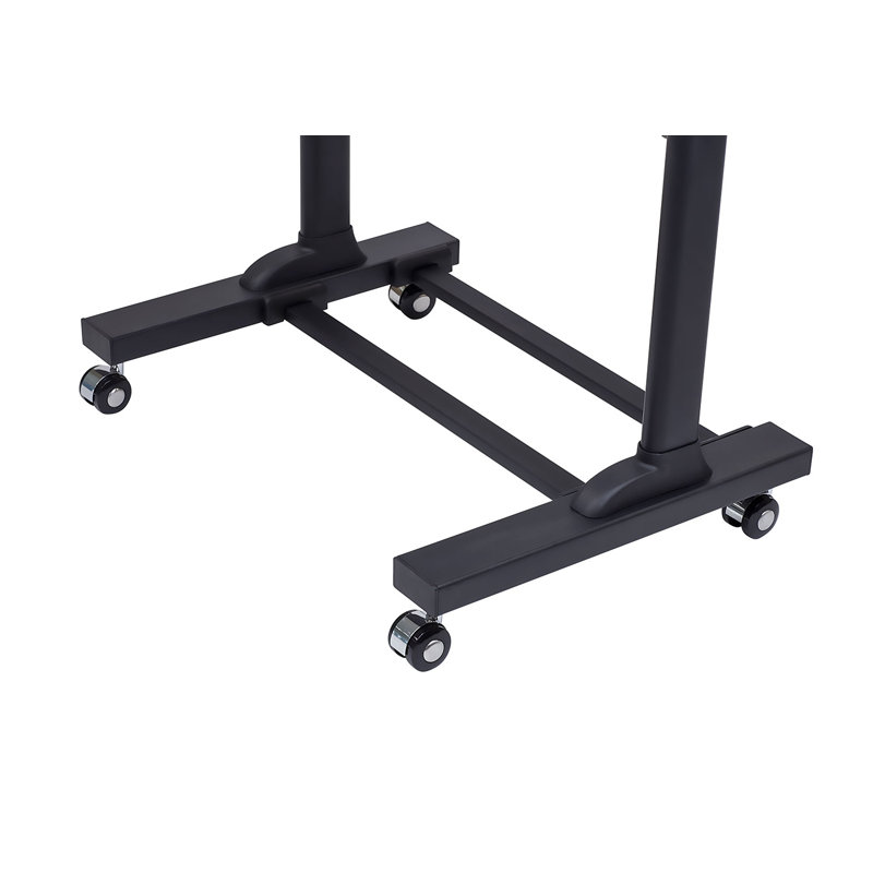 Black Adjustable Mobile Stand Up Desk with Particleboard Top