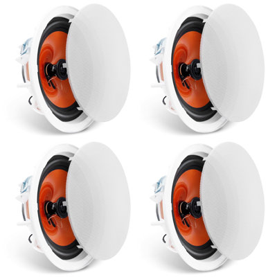 4 haut-parleurs de plafond de 8 pouces, 100 watts, plafonnier encastré et système de haut-parleurs encastrés avec une sensibilité de 89 B, 89dB, pour la cuisine, le salon, la chambre à coucher ou les porches extérieurs couverts