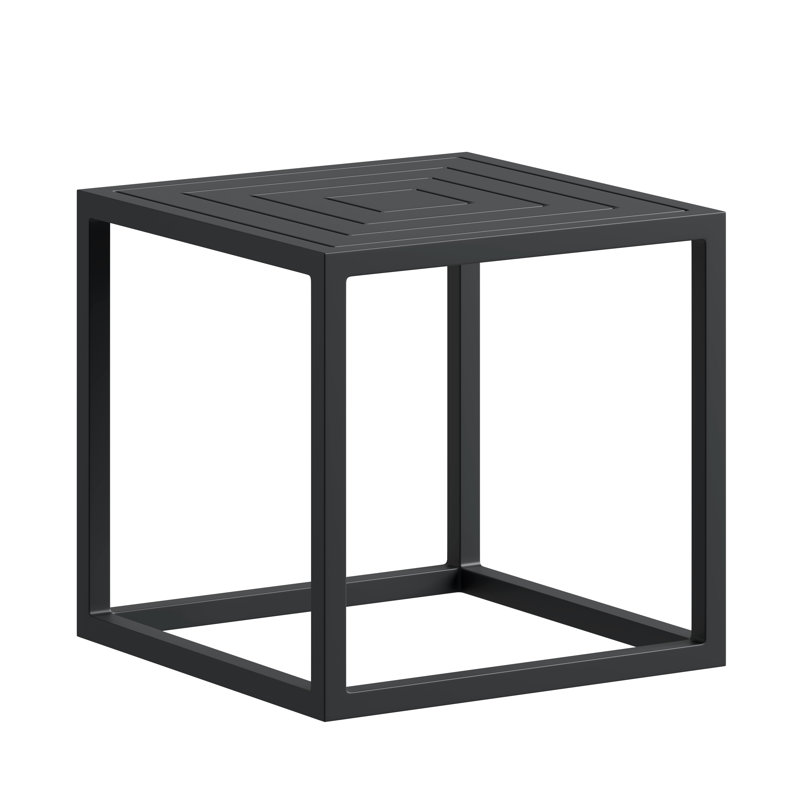 Square End Table, Textured Black