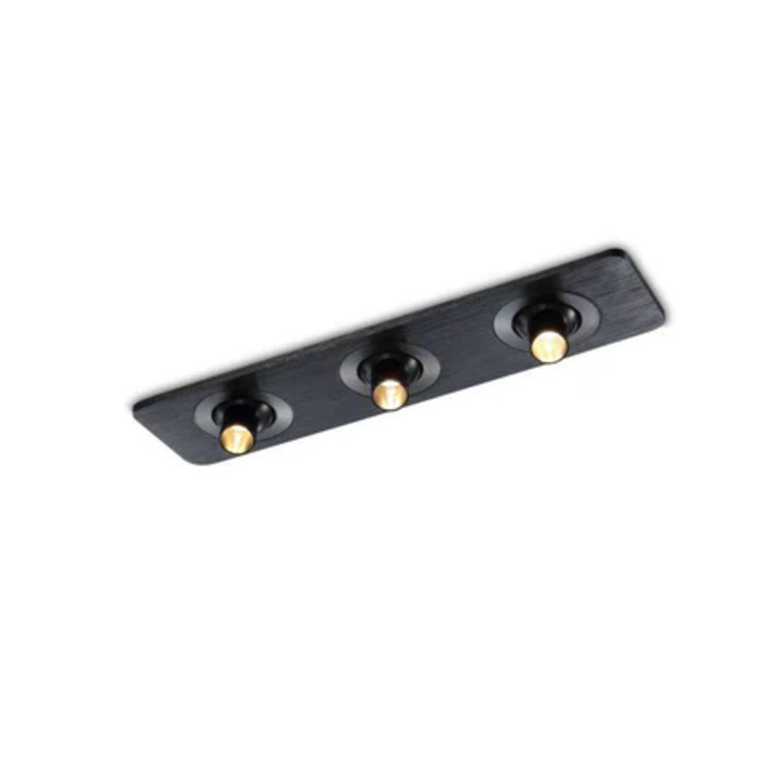 UltraBeam 3 Watt Black Triple Recessed Display Cabinet Spotlights