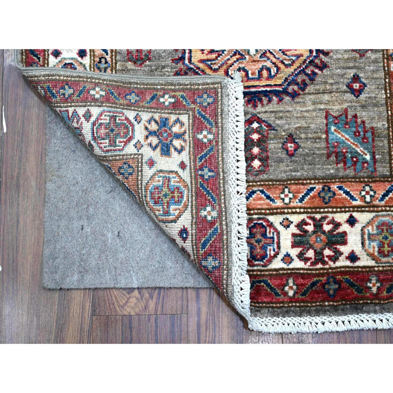 Tapis de couloir oriental en laine noué à la main super Kazak 2 pi 8 po x 20 pi 10 po