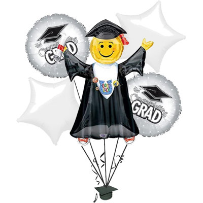 PMU Graduation Jumping Smiley Grad Balloon Bouquet