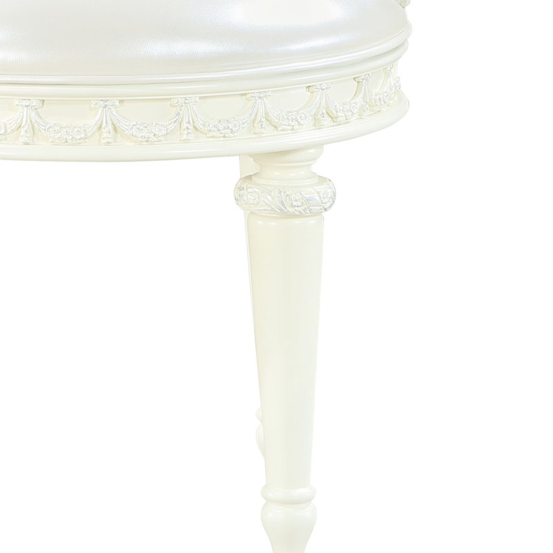 Siège de meuble-lavabo élégant avec base pivotante et dossier pour la chaise pivotante Elegance, mousse de beauté et revêtement élégant