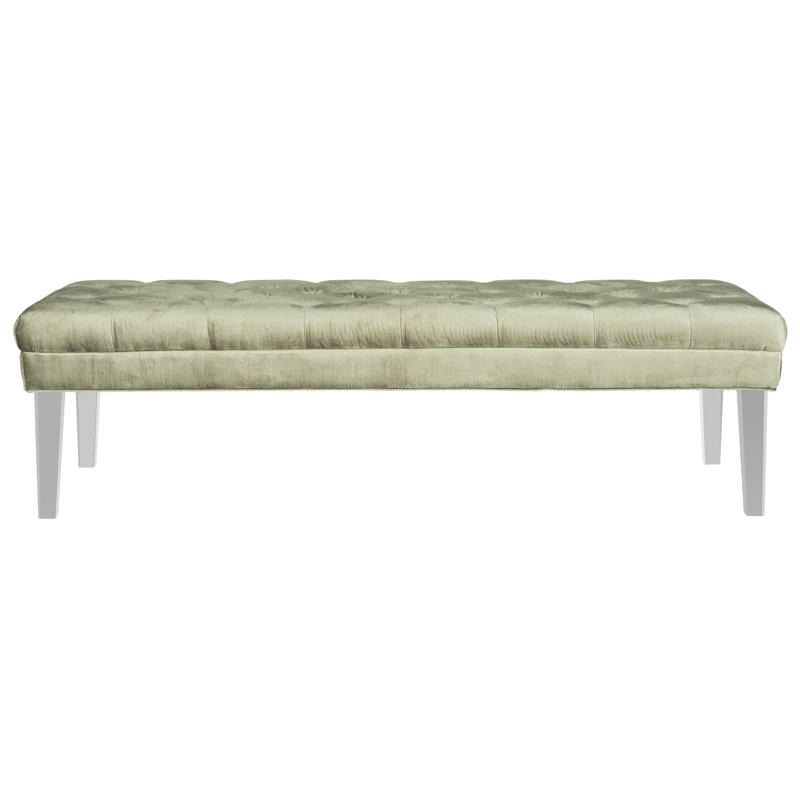 Cotton Blend Upholstered Bench, Sage