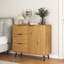 Armoire de rangement pratique avec trois tiroirs et une tablette réglable, design Mid-Century pour organiser votre espace de vie