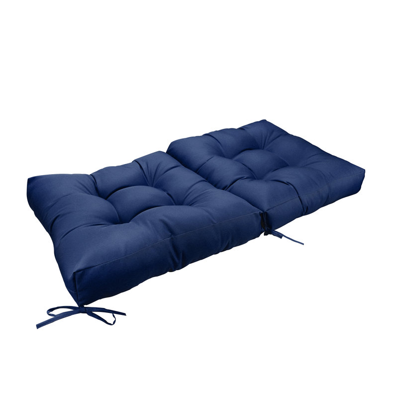 Outdoor Seat Back Chair Cushion Indoor Tufted Seating Patio Furniture Replacement Cushions Set, Navy Blue
