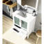 Ensemble de meuble-lavabo blanc avec comptoir en céramique, robinet et miroir H 28 po