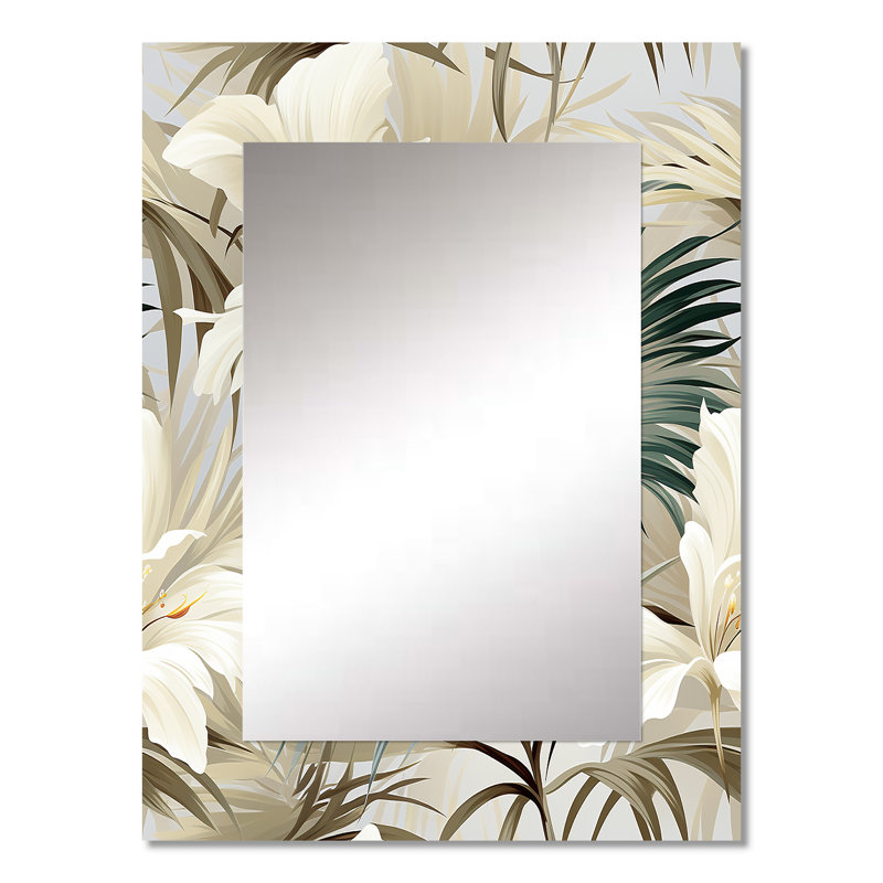 Brage Tranquil Retreat Tropical Pattern - miroir mural tropical, miroir décoratif tropical, impression d'art en métal