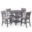 Ensemble de table haute de 5 pièces comprenant une table ronde et 4 chaises grises-1576687878