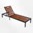 Acacia Wood & Metal Outdoor Reclining Chaise Lounge Chair With Wheels-819472134