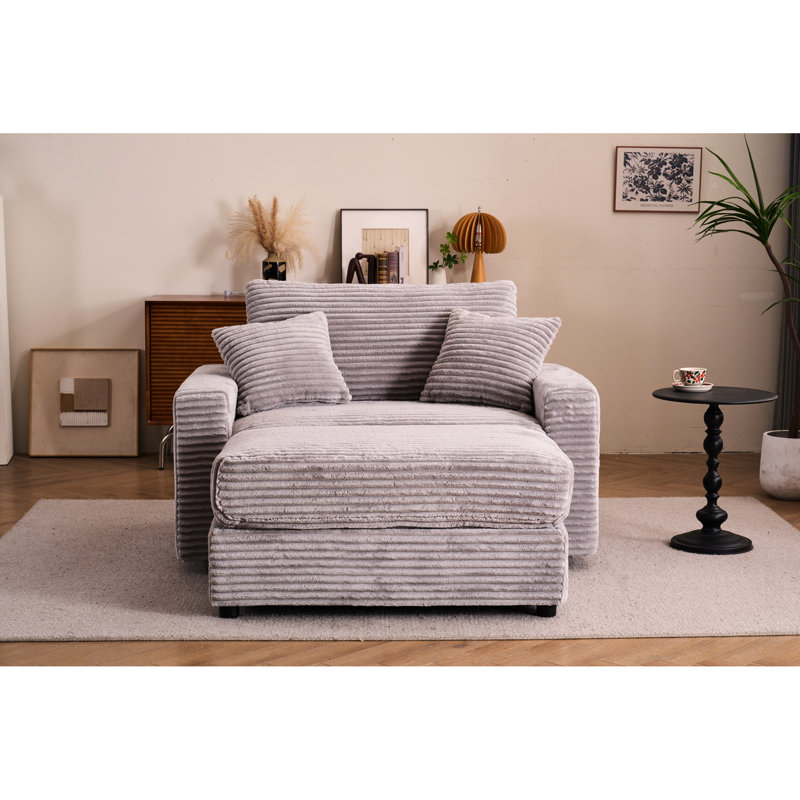 Fauteuil-lit moderne avec coussin amovible - Confortable, velours côtelé pour le salon, la chambre à coucher, le salon confortable, le style, le revêtement doux
