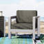 Siège d'extérieur suivi - structure en aluminium, profil bas pour le patio, assise profonde, collection de chaises confortables formées l 30,7 po x P 27,28 po H 24,76 po