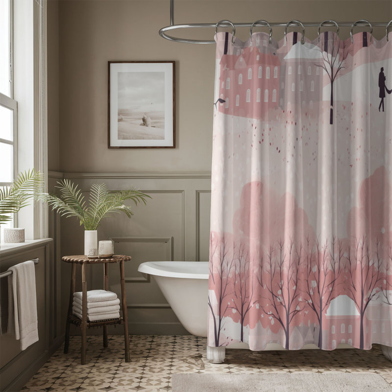 Rideau de douche Gentle Valentine - Premium 93, H 74 po x l 71 po