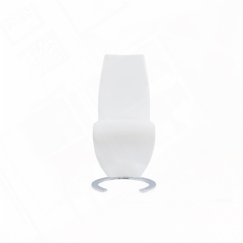 Chaise de salle à manger en similicuir, Blanc