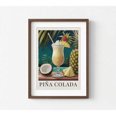 Art mural Pi pi Colada: impression cocktail tropical