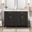 Meuble-lavabo moderne de 48 pouces avec lavabo en céramique, portes à fermeture en douceur, tiroir rabattable, tablettes de porte à double couche, solution de rangement élégante-1760603891