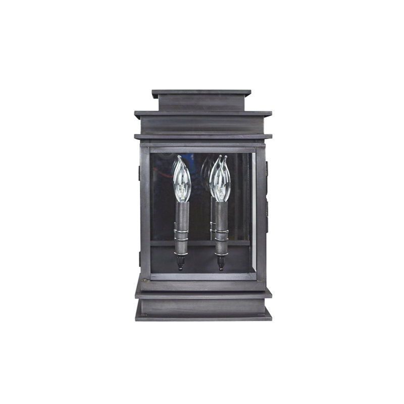 Empire Wall Light, 15.5" H x 9.25" W x 5.75" D, Dark Brass, Clear