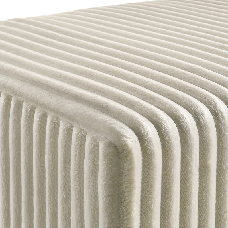 Banc rembourré en velours côtelé Mavela, Beige