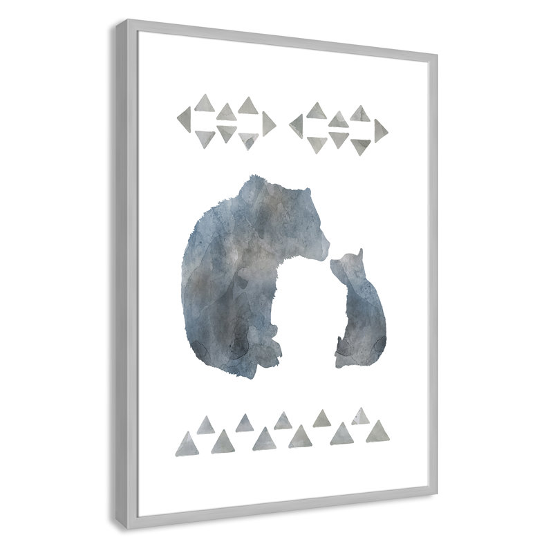 «Little Man Cave Bears», art encadré, H 34,5 po x l 24,5 po x P 1,18 po, Cadre argenté