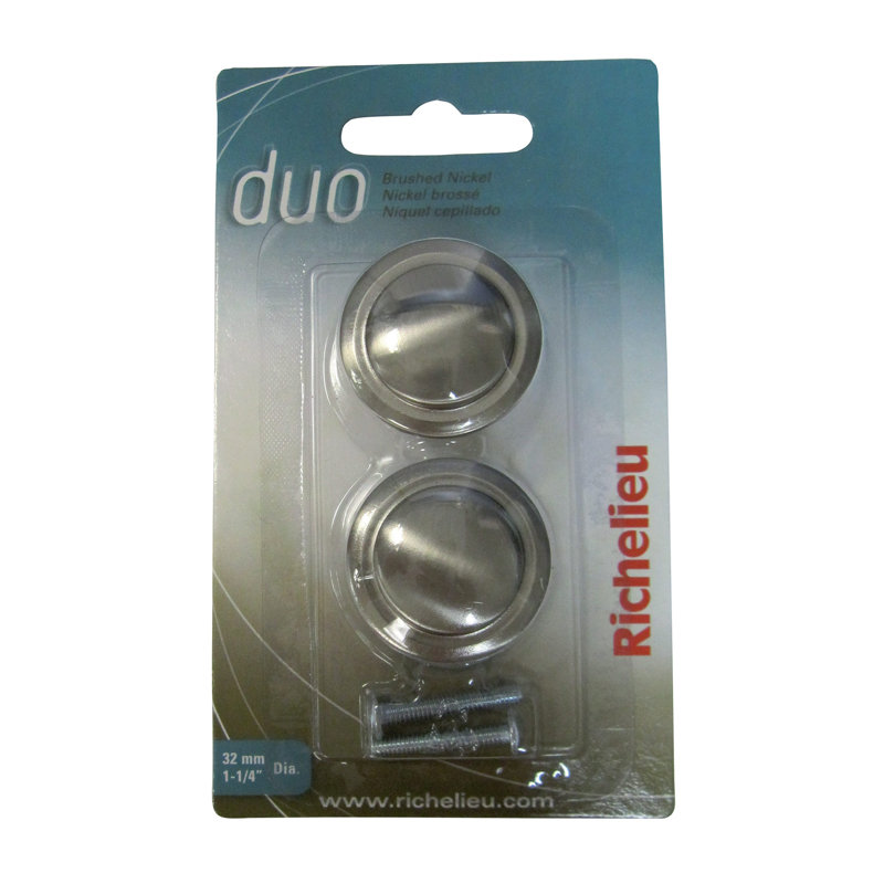 1 1/4" Diameter Round Knob, Brushed Nickel