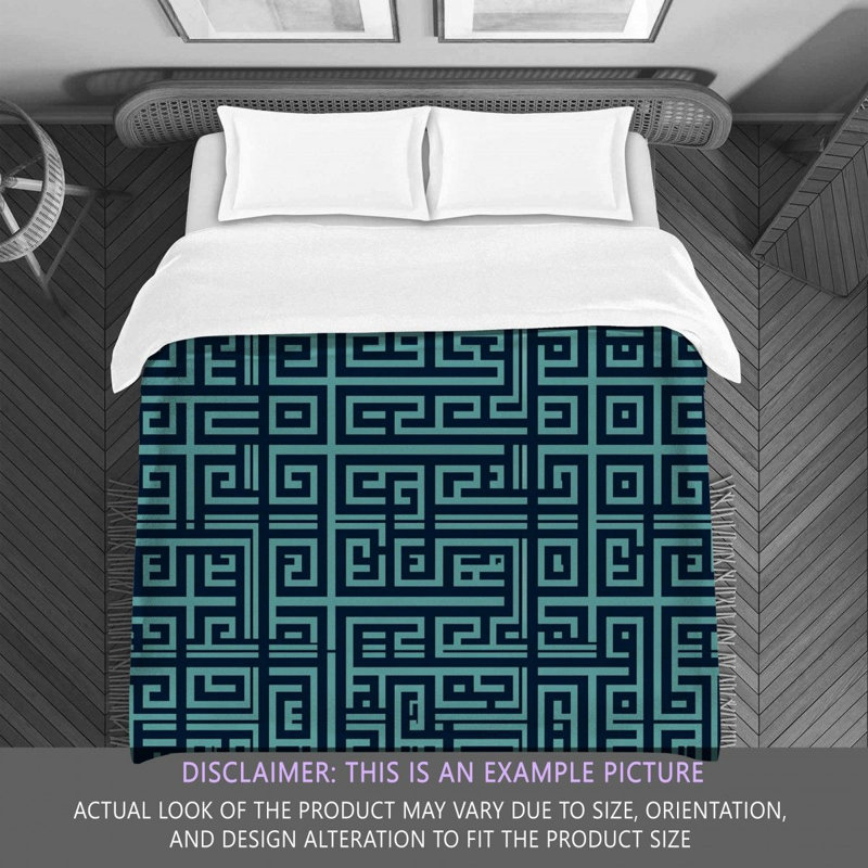 Polyester Comforter, Queen Comforter, Blue/Yellow Striped