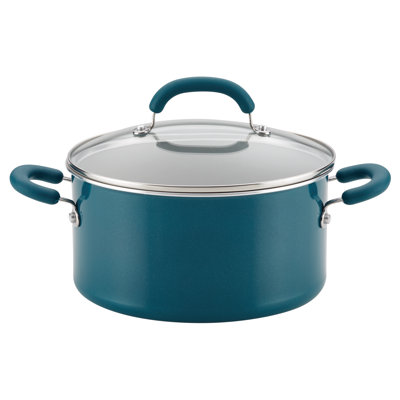 Rachael Ray Create Delicious Aluminum Nonstick Induction Stockpot with Lid, 6-Quart