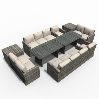 12 - Person Patio Conversation Set with Cushions