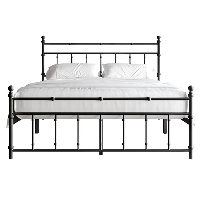 Ashik Metal Spindle Bed, Black, King