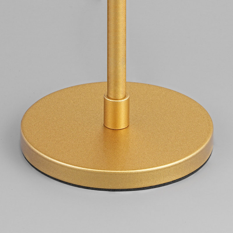 Lampe de table 15,35 "avec abat-jour festonné en rotin, pour chevet et salon, Gold