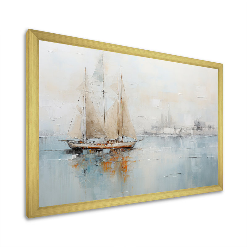 Impression sur toile, "Minimalisme", Cadre doré simple, H 16 po x l 32 po x P 1 po