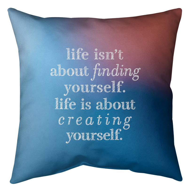 Coussin intérieur / extérieur Créant vous-même, 18 po x 18 po, Bleu / Rose