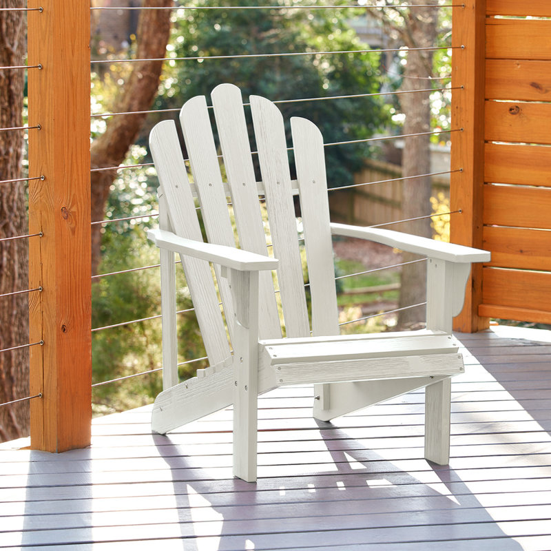 Brently Outdoor Adirondack Chair, Off-White