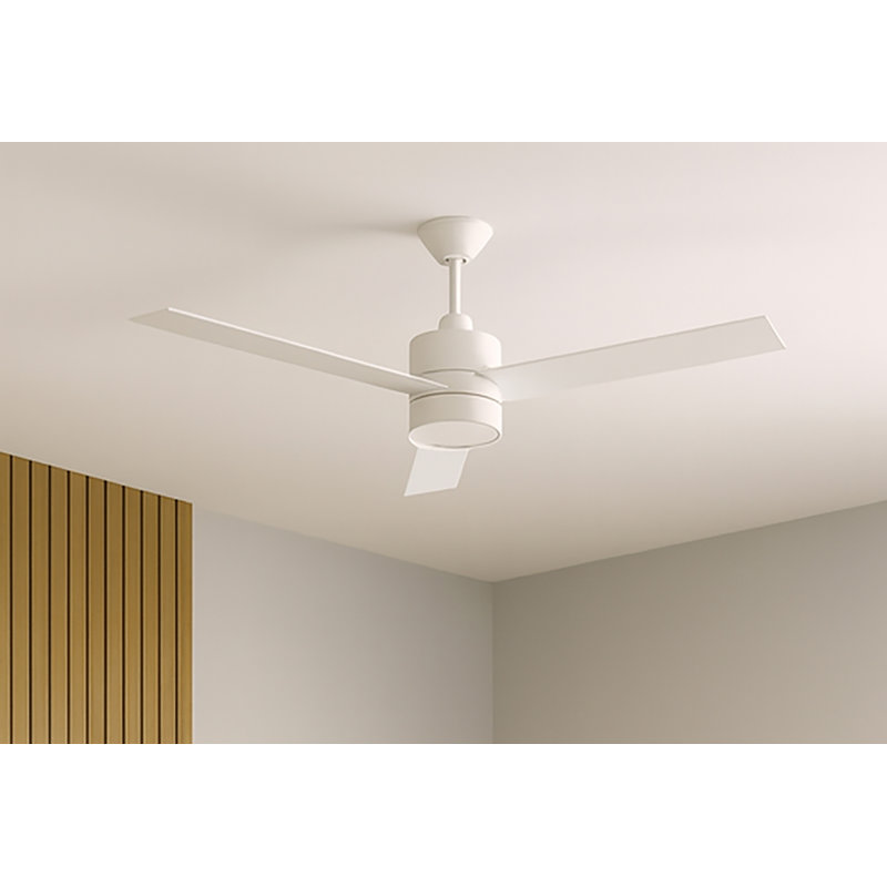 Ventilateur de plafond à DEL 3 pales 52 po - blanc, Blanc, Blanc