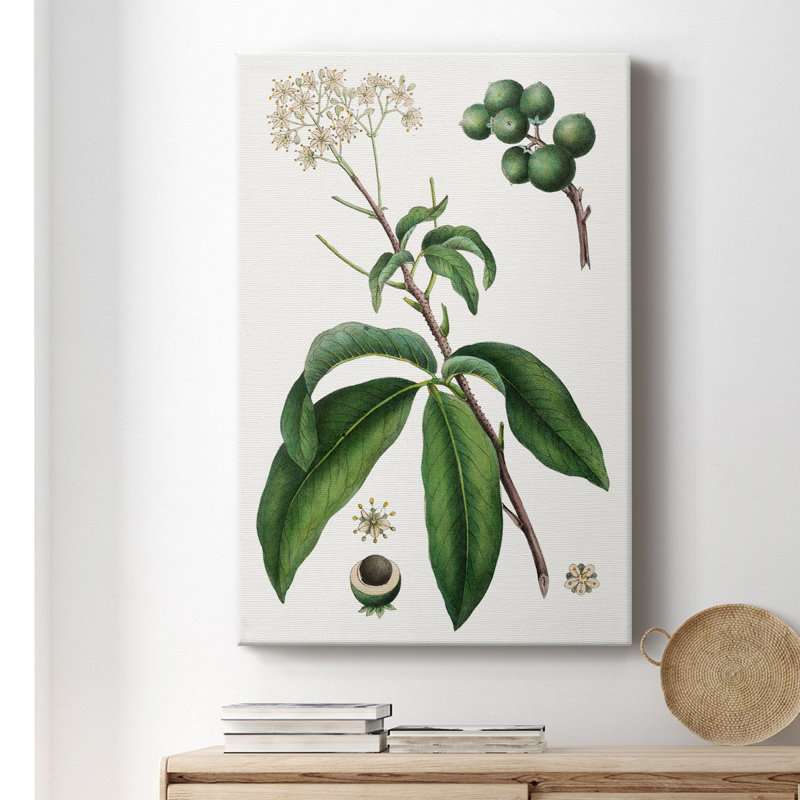 Foliage et fleurs II - peinture sur toile tendue, H 18 po x l 12 po x P 1 po