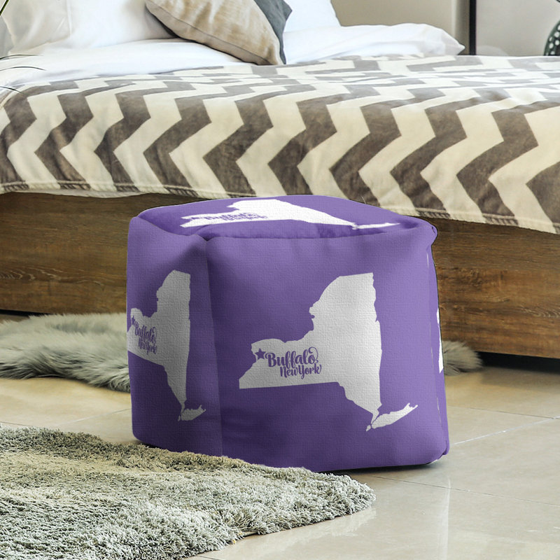 Repose-pieds cube new york buffalo, Mauve