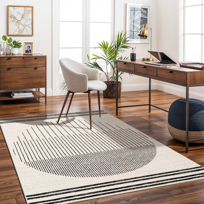 Corum Black/Off-White Rug, Rectangle 80 x 150cm