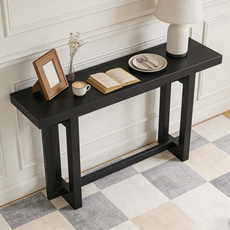59.1'' Painted Entryway Table Console Table, Black