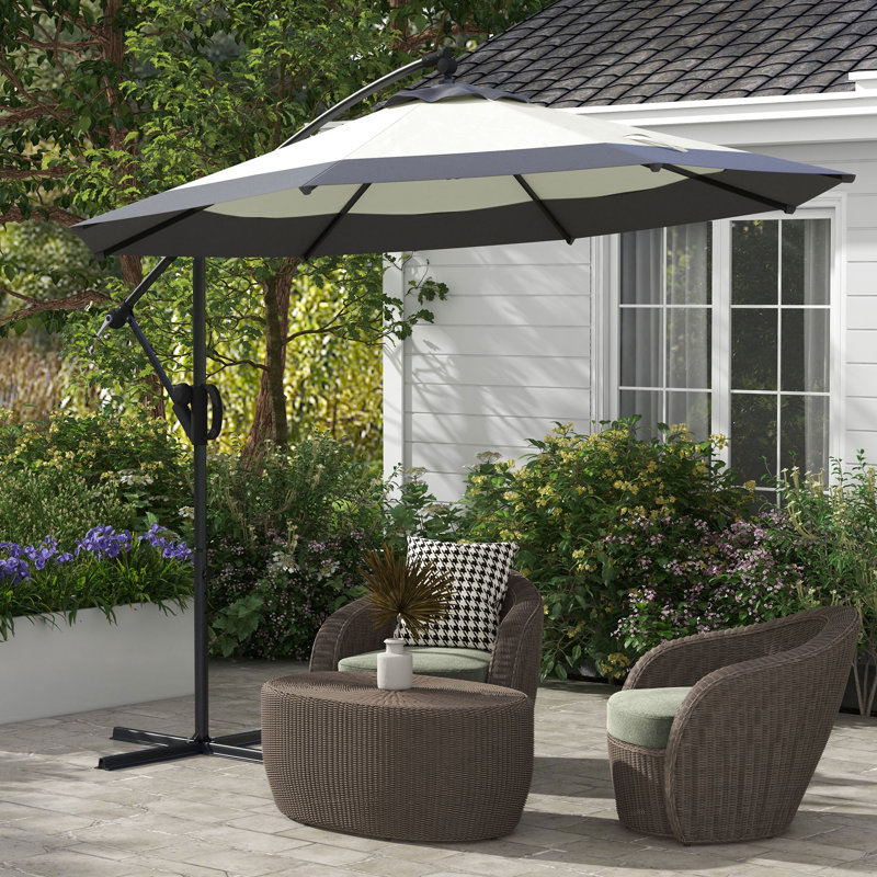 Parasol en porte-à-faux 115,4 po Peyter, Gris