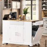 Bickley With Tilt-out Trash Can, Power Outlet, Internal Storage Rack, 3 Drawers And 3 Open Side Racks