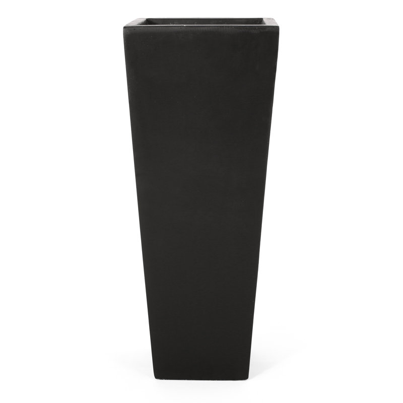 Jardinière d'extérieur en pierre coulée 13 po x 32,5 po, noir - Patio de qualité 32,5 po pour un choix élégant, Black