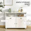Buffet buffet, armoire à café, armoire de cuisine avec tiroirs de rangement, grand plateau latéral et barre latérale, blanc