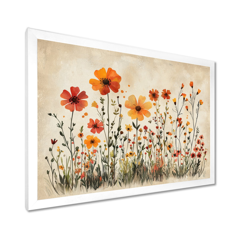 Iverson - Floral Wall Art, Reproduction encadrée d'une seule photo, H 16 po x l 32 po, Blanc