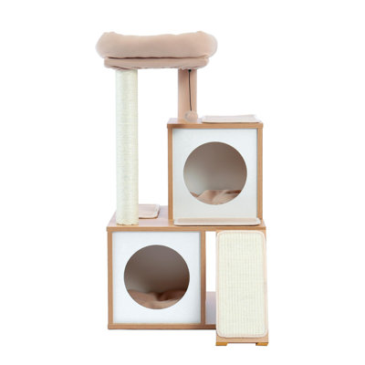 35-inch wooden medium-sized cat tree house