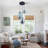 3 Light Dimmable Glass Pendant With 3 Different Lampshades