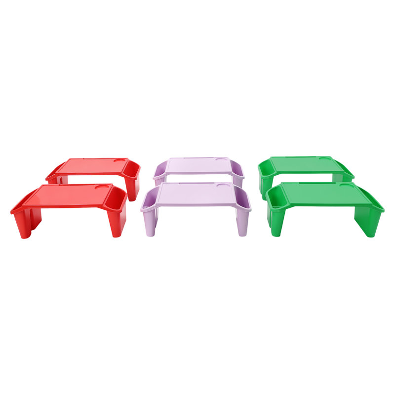 Alexandreia 6 Pcs Kids Lap Desk Tray, Red/Green/Purple