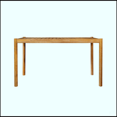 Table de salle à manger classique en bois d'acacia, spacieuse et durable pour les réceptions en plein air et les réunions de famille.