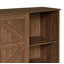 Buffet de rangement à 3 niveaux avec porte de grange coulissante et tablettes réglables, brun